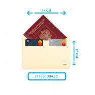 Обложка для паспорта  21165B.234.20, натуральная кожа, отделение для карт, подарочная упаковка, бежевый Petek 1855