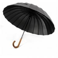 Зонт-трость , полуавтомат, купол 100 см., деревянная ручка, черный ZETEX