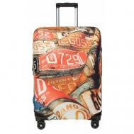 Чехол для чемодана , полиэстер, размер M, голубой, мультиколор Gianni Conti