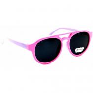 Солнцезащитные очки , круглые, оправа: пластик, поляризационные, для женщин, розовый Nano Bimbo
