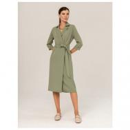 Платье , в классическом стиле, свободный силуэт, миди, размер 46, зеленый Viaville