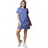 Платье-футболка , повседневное, прямой силуэт, мини, размер 60, фиолетовый Elena Tex
