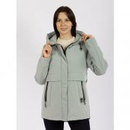 куртка  , демисезон/зима, средней длины, силуэт полуприлегающий, размер 54, серый Gevito