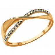 Кольцо  красное золото, 585 проба, бриллиант, размер 18 Diamant