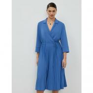 Платье с запахом , повседневное, полуприлегающее, размер 46, синий Lalis