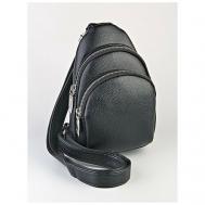 Сумка  кросс-боди  повседневная, внутренний карман, регулируемый ремень, черный Barez