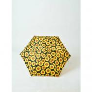 Зонт , механика, 3 сложения, купол 90 см., 6 спиц, чехол в комплекте, для женщин, черный, желтый Grant Barnett