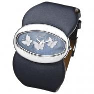 Наручные часы  женские, кварцевые, корпус серебро, 925 пробасиний Platinor