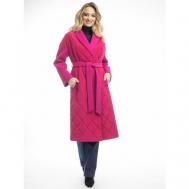 Пальто  демисезонное, силуэт полуприлегающий, удлиненное, размер 48, розовый Modetta-style