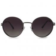 Солнцезащитные очки , круглые, оправа: металл, поляризационные, для мужчин, черный Matrix