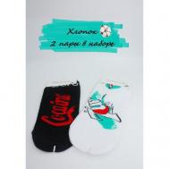 Носки , 100 den, 2 пары, размер 36-41, черный, мультиколор, белый Fashion Socks