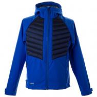 куртка  демисезонная, силуэт прямой, карманы, несъемный капюшон, манжеты, размер XL, синий Huppa