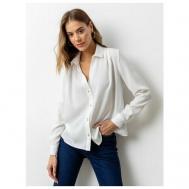 Блуза  , повседневный стиль, длинный рукав, размер 40, белый Viaville