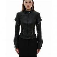 Кожаная куртка  , размер XS, черный Sorelle