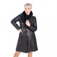 Пальто-пиджак   демисезонное, силуэт прилегающий, удлиненное, размер 46/170, черный Panterrez