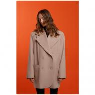 Пальто-пиджак   демисезонное, силуэт прямой, средней длины, размер XS, бежевый ZNWR