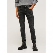 Джинсы зауженные , полуприлегающий силуэт, средняя посадка, стрейч, размер 36/34, серый Pepe Jeans
