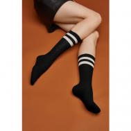 Женские носки  средние, размер 36/41, белый, черный Красная Жара