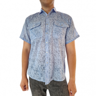 Рубашка , размер 4XL, голубой бинь бинь