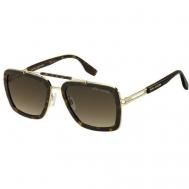 Солнцезащитные очки , квадратные, оправа: пластик, градиентные, коричневый Marc Jacobs