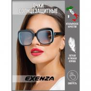 Солнцезащитные очки , квадратные, оправа: пластик, ударопрочные, градиентные, с защитой от УФ, для женщин, черный Exenza