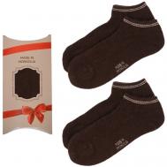 Женские носки  укороченные, подарочная упаковка, размер 34-36, коричневый Монголка