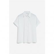 Блуза  , повседневный стиль, свободный силуэт, короткий рукав, без карманов, однотонная, размер 42, белый Cinque