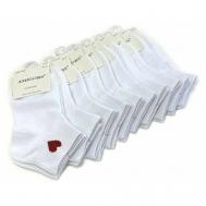 Женские носки  укороченные, нескользящие, 80 den, 10 пар, размер 36-40, белый AMIGOBS
