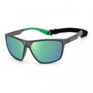 Солнцезащитные очки , прямоугольные, спортивные, с защитой от УФ, зеркальные, поляризационные, для мужчин, серый Polaroid