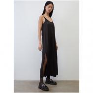 Платье-комбинация , вискоза, в бельевом стиле, прямой силуэт, миди, размер 46, черный Marc O'Polo