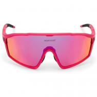 Солнцезащитные очки  114604, оправа: пластик, спортивные, ударопрочные, с защитой от УФ, зеркальные, красный Northug