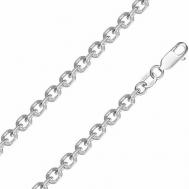 Браслет-цепочка Krastsvetmet Браслет из серебра НБ22-205-3 диаметром проволоки 0,8 р.16, серебро, 925 проба, родирование, длина 17 см. Красцветмет