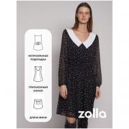 Платье , прилегающее, мини, подкладка, размер M, черный ZOLLA