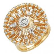 Кольцо , красное золото, 585 проба, бриллиант, размер 17 Эстет