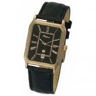 Наручные часы  мужские, кварцевые, корпус золото, 585 пробачерный Platinor
