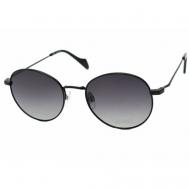 Солнцезащитные очки , круглые, оправа: металл, градиентные, поляризационные, черный Megapolis