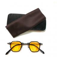 Солнцезащитные очки , квадратные, оправа: пластик, с защитой от УФ, черный CLOVE
