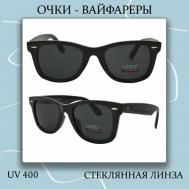 Солнцезащитные очки , вайфареры, оправа: пластик, с защитой от УФ, черный LERO
