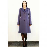 Пальто   демисезонное, шерсть, силуэт прилегающий, средней длины, размер 42, голубой Cinzia Rocca