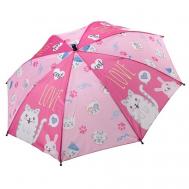 Зонт-трость , автомат, купол 48 см., для девочек, розовый Bondibon
