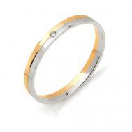 Кольцо АЛЬКОР кольцо из золота 1368-100 1368-100 комбинированное золото, 585 проба, бриллиант, размер 17.5, бесцветный Алькор