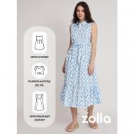 Платье-рубашка , хлопок, повседневное, прилегающее, макси, размер S, белый ZOLLA