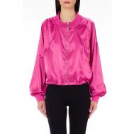 куртка  , демисезон/лето, укороченная, силуэт свободный, утепленная, размер L, розовый Liu Jo