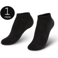 Носки  унисекс , 1 пара, укороченные, воздухопроницаемые, бесшовные, износостойкие, антибактериальные свойства, размер 41-47, черный +MINI
