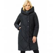 куртка  , демисезон/зима, силуэт прямой, ультралегкая, несъемный капюшон, капюшон, ветрозащитная, внутренний карман, карманы, манжеты, стеганая, размер 56, черный NortFolk