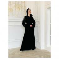 Платье натуральный шелк, полуприлегающее, размер 44/52, черный Fatmafashion