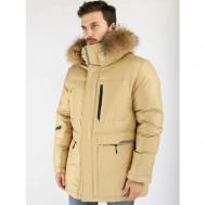куртка  зимняя, размер 54, бежевый A PASSION PLAY