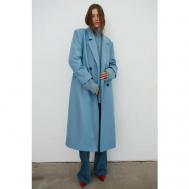 Пальто  , оверсайз, удлиненное, размер S/M, голубой Mere