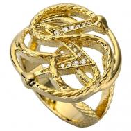 Кольцо , кристалл, размер 18, золотой Just Cavalli