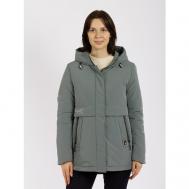 Куртка  , демисезон/зима, средней длины, силуэт полуприлегающий, размер 48, серый Gevito